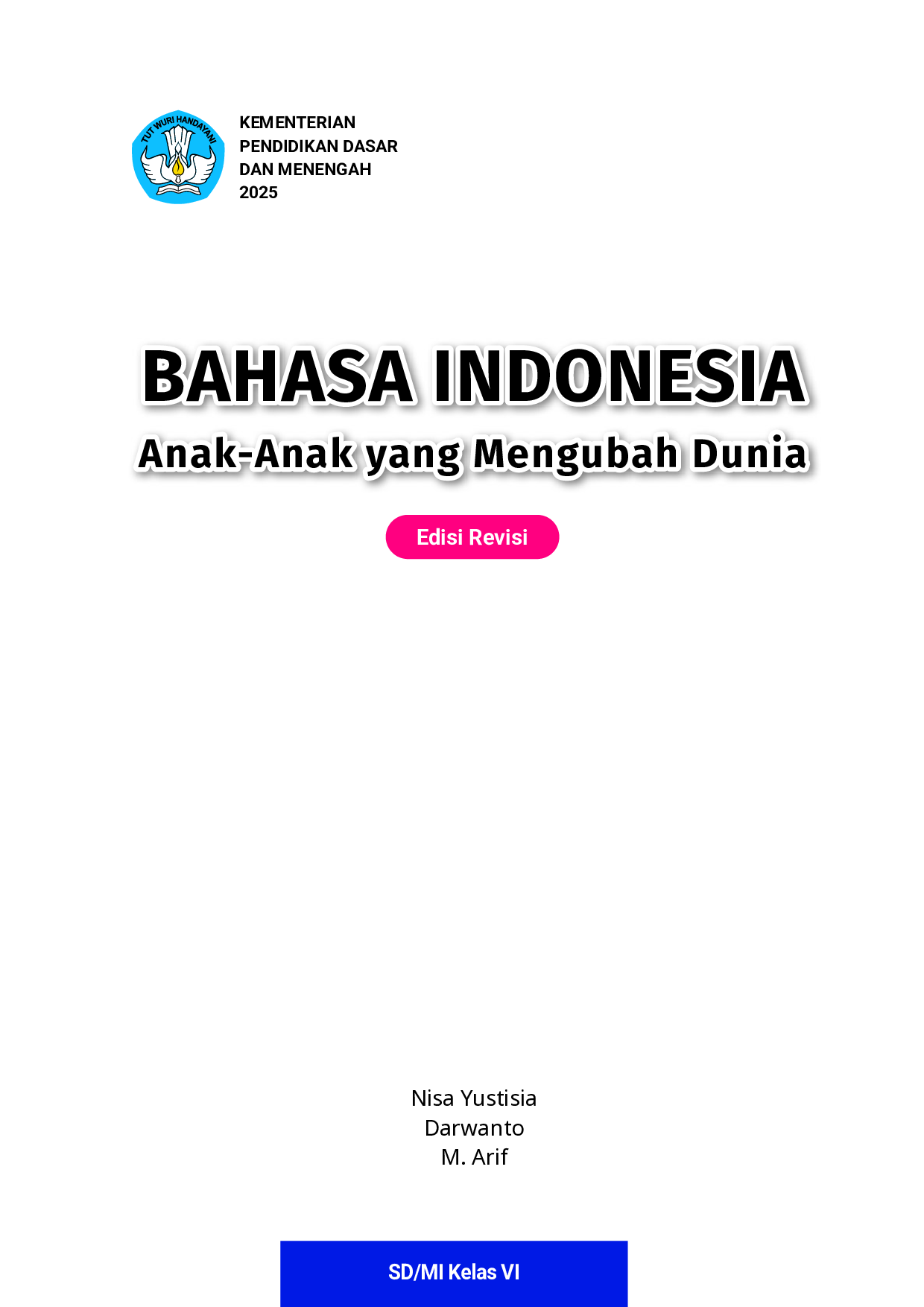 Buku Bahasa Indonesia Kelas 6 Kurikulum Merdeka