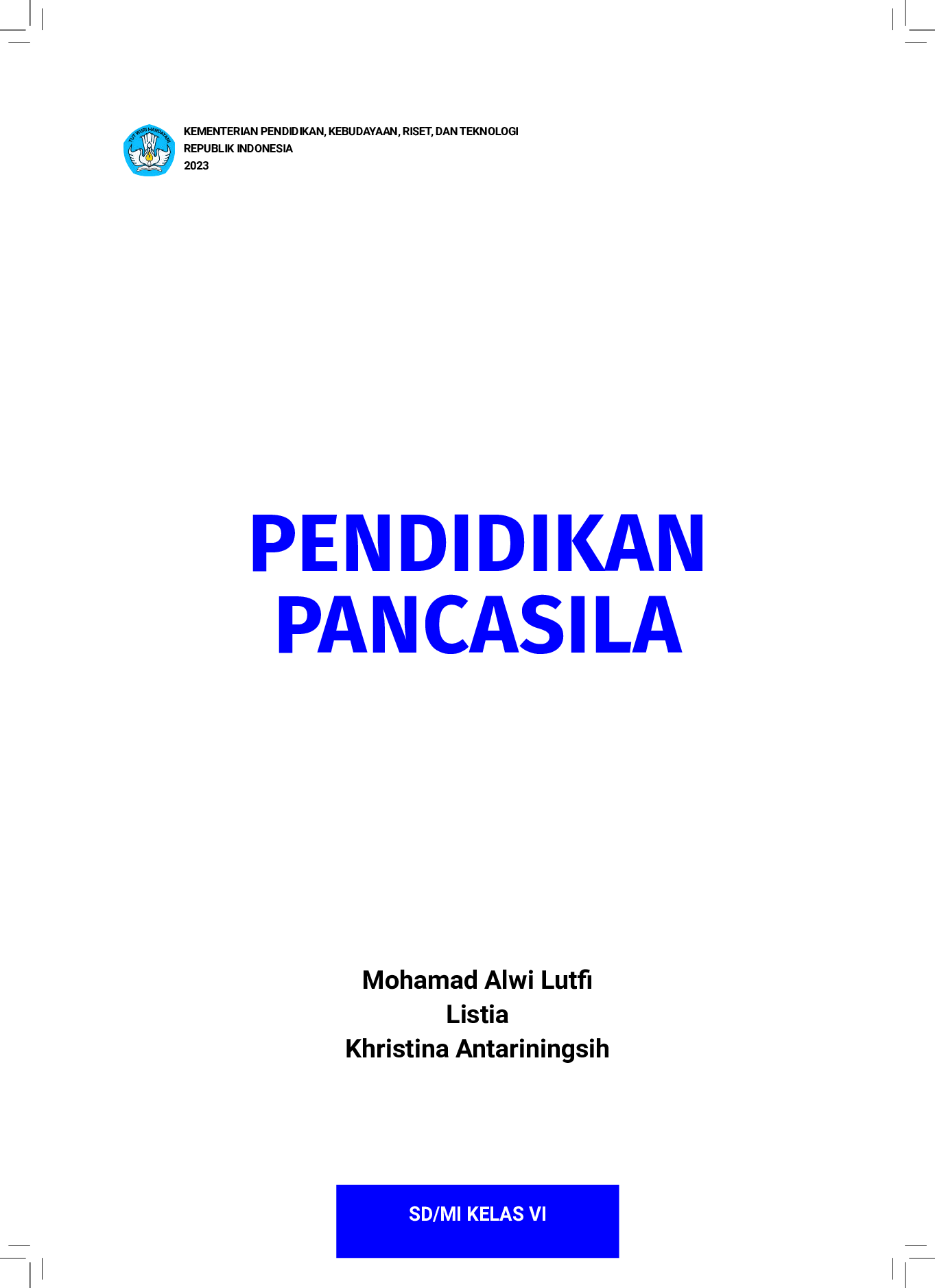 Buku Pendidikan Pancasila Kelas 6 Kurikulum Merdeka